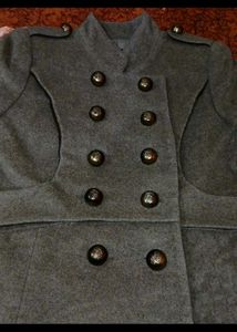 Wool Blend Military Coat