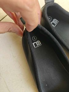 Black Ballet Flats with Bow Detail