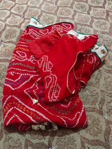 Red Bandhani Saree