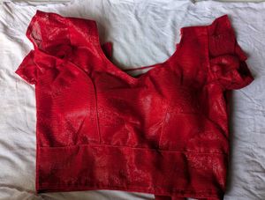 Vibrant Red Sequined Blouse