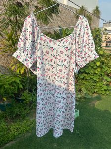 Chic Floral Puff Sleeve Mini Dress