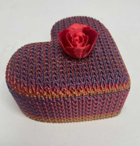 Red Heart Shaped Trinket Box 3d printed
