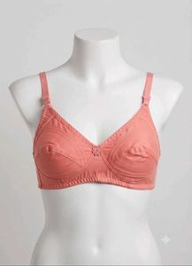 Coral Pink Cotton Bra