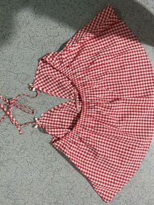 Red Gingham Halter Top