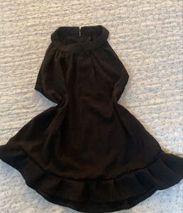 Chic Black Halter Neck Ruffle Dress