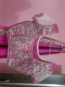 Beautiful Pink &amp; White Lehenga Choli