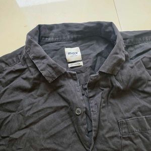 Max Men's Black Short Sleeve Button-Up Shirt