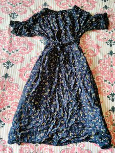 cottagecore navy blue dress⋆˚꩜｡