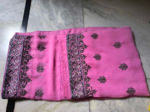 Pink Embroidered Saree