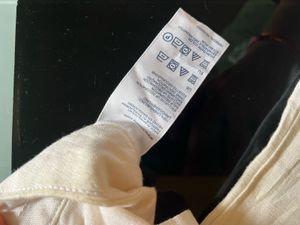 White Linen Blend Pants