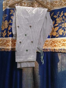 Graceful Brown &amp; White Suit with Dupatta – Timeles
