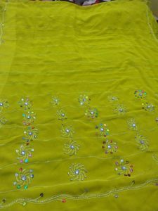Embellished Yellow Saree