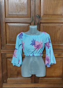 Floral Off-Shoulder Crop Top