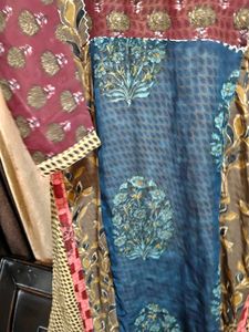 Patchwork Print Kurta multilayer maxi long dress