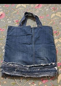 Stylish Denim Patchwork Tote Bag