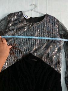 Sparkling Sequin &amp; Velvet Party Dress