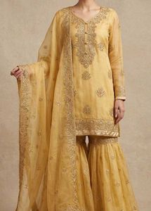 Gold colour Kurta Set with Dupatta