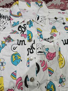 Funky Cartoon Print Jacket