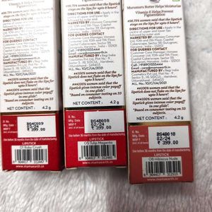 Pack of 3 Mamaearth Creamy Matte Long Stay Lipstic