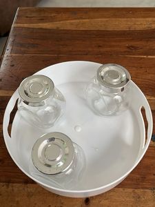 Rotating tray with Glass Jars