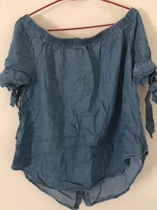 Off Shoulder Denim blouse