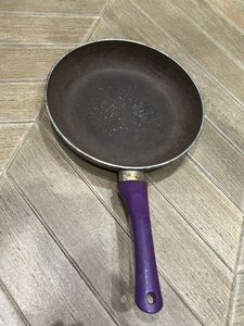 Used Frying Pan with Purple Handle
