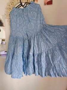 Blue Printed Sharara Set