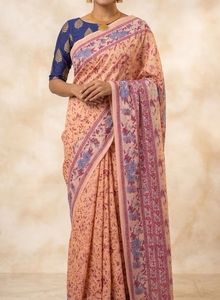 Beautiful Peach Floral Saree