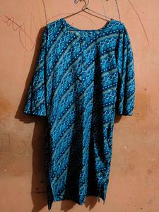 Stylish Teal Geometric Print Kurta