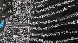 Elegant Black Kurta with White Embroidery