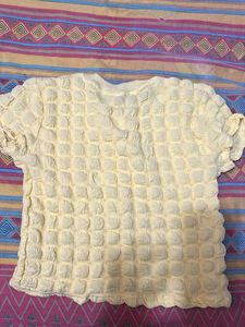 Textured Yellow T-Shirt