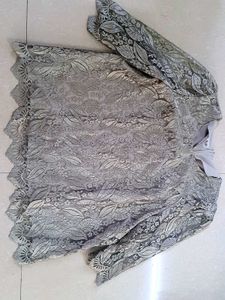 Elegant Lace Silver Greyish Tops