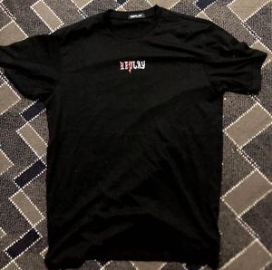 Replay Black Graphic T-Shirt