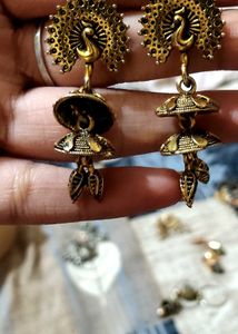 Exquisite Peacock Jhumka Earrings