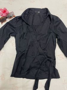Classic Black Wrap Top