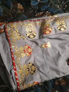 Beautiful Border Saree With Blouse...