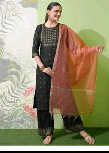 Elegant Black Kurta Set with Dupatta