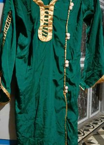 Green Kurta with Gold Embellishments size:xl