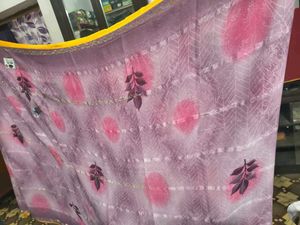 New Beautiful Purple Saree with Pink Motifs