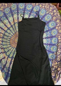 Elegant Black Midi Slip Dress