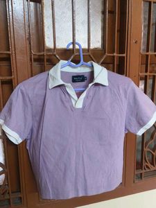 Lavender Cropped Polo Shirt