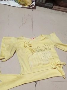Cute Yellow Kurta Set with Bows