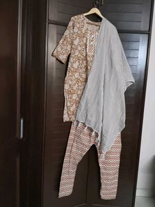 Cotton Printed Kurta Set with Dupatta