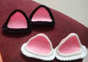 Cute Crochet Cat Ear Hair Clips