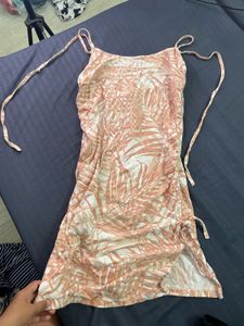 Summer Leaf Print Mini Dress