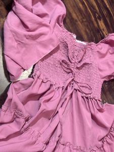 Pink Ruffled Mini Dress