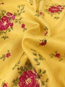 Elegant mustard yellow floral kurta