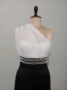 Designer wear Black &amp; White Party/Prom Dress
