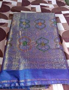 Elegant Blue &amp; Gold Saree