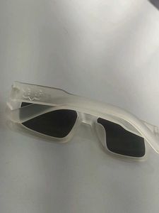 Chunky White Rectangular Sunglasses